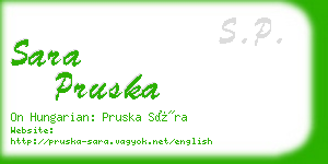 sara pruska business card